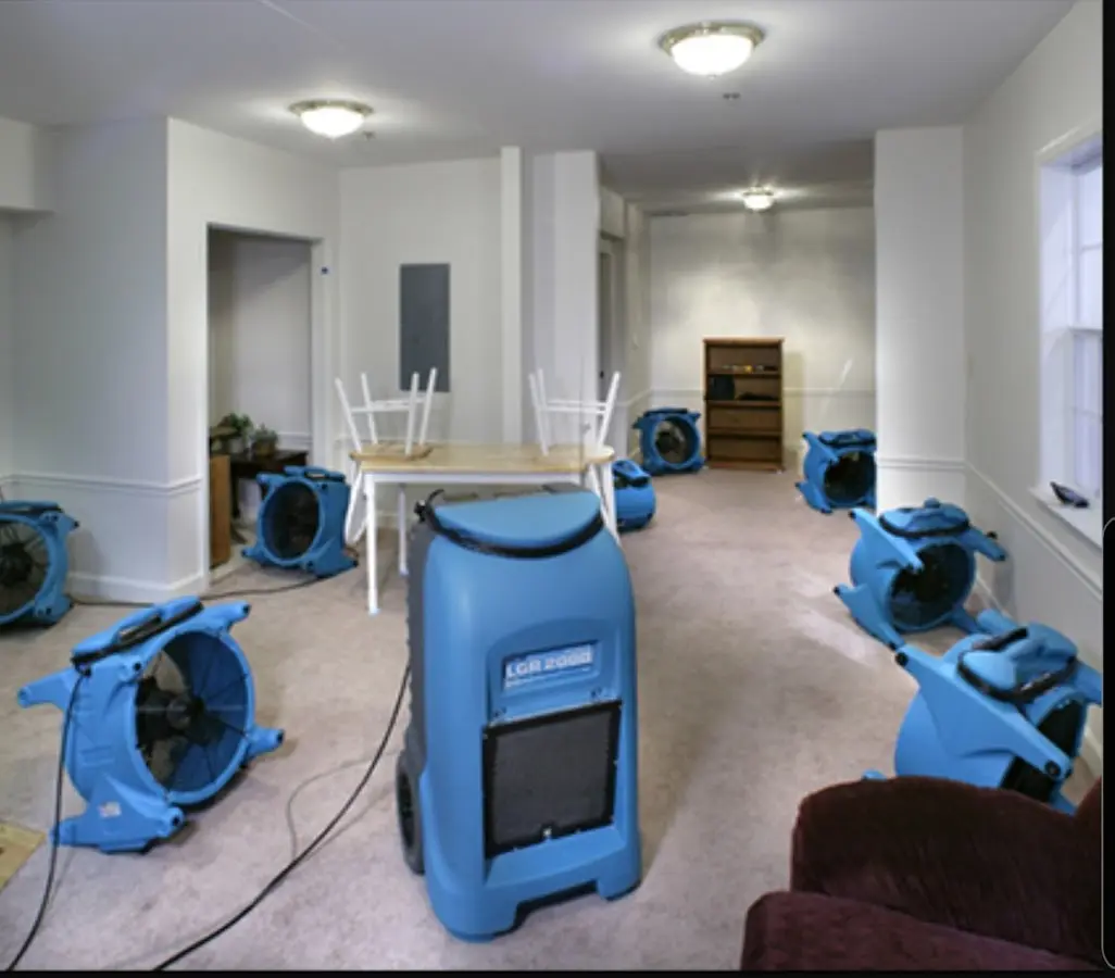 Air movers and dehumidifier setup for Water Extraction & Removal in St. Pete Beach